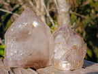 Polished Smokey Window Quartz Crystals x 2 From Madagascar - Toprock Gemstones and Minerals 
