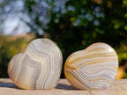 Polished Banded Agate Hearts x 24 From Madagascar - Toprock Gemstones and Minerals 