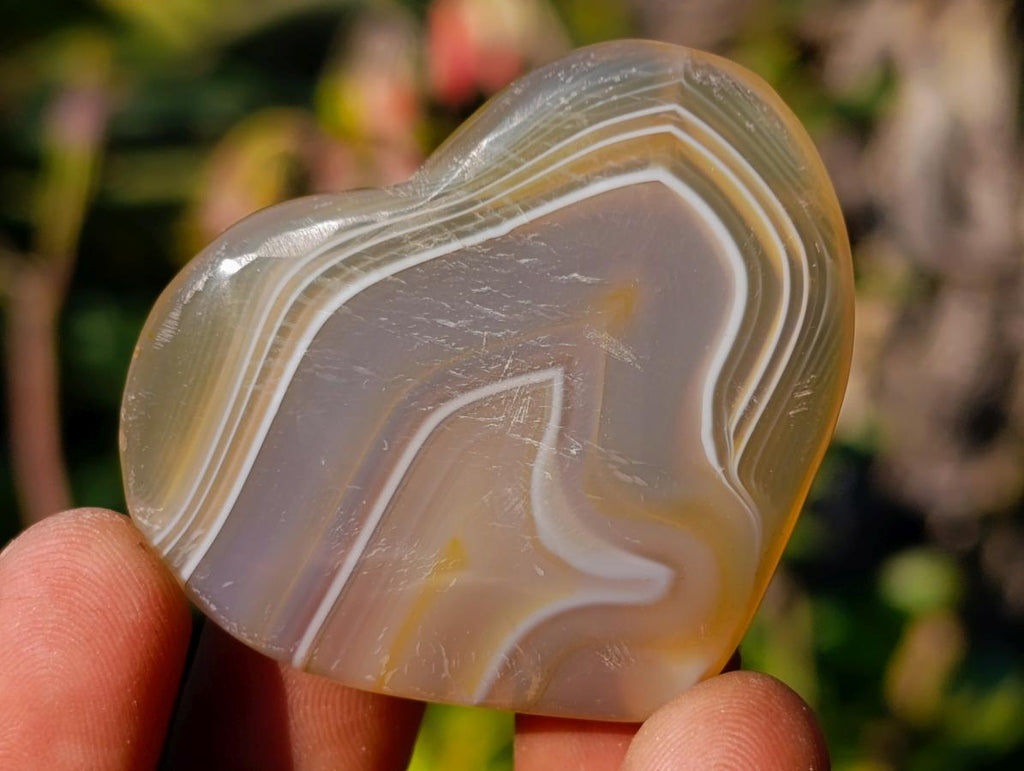 Polished Banded Agate Hearts x 24 From Madagascar - Toprock Gemstones and Minerals 