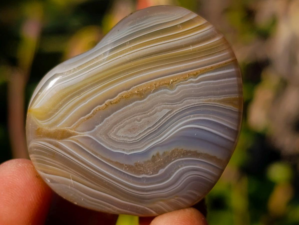 Polished Banded Agate Hearts x 24 From Madagascar - Toprock Gemstones and Minerals 