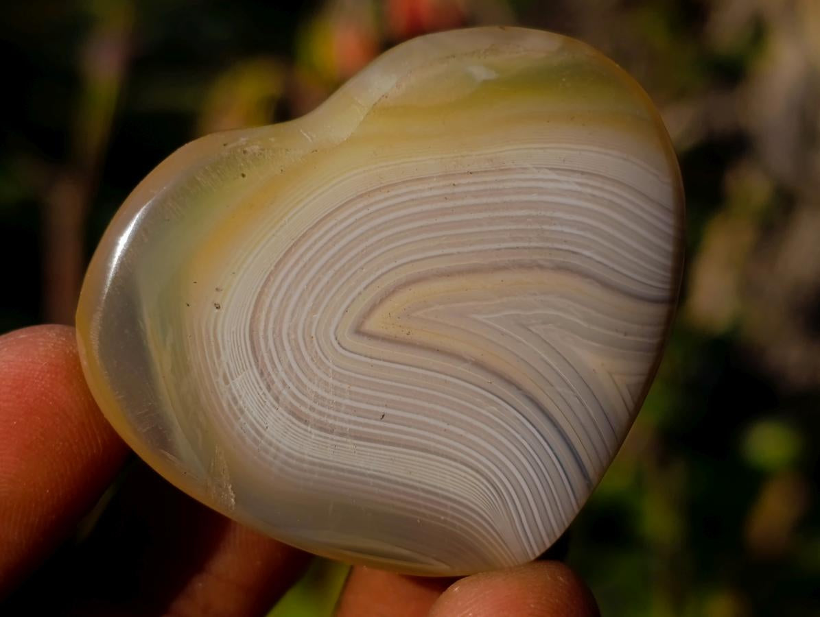 Polished Banded Agate Hearts x 24 From Madagascar - Toprock Gemstones and Minerals 