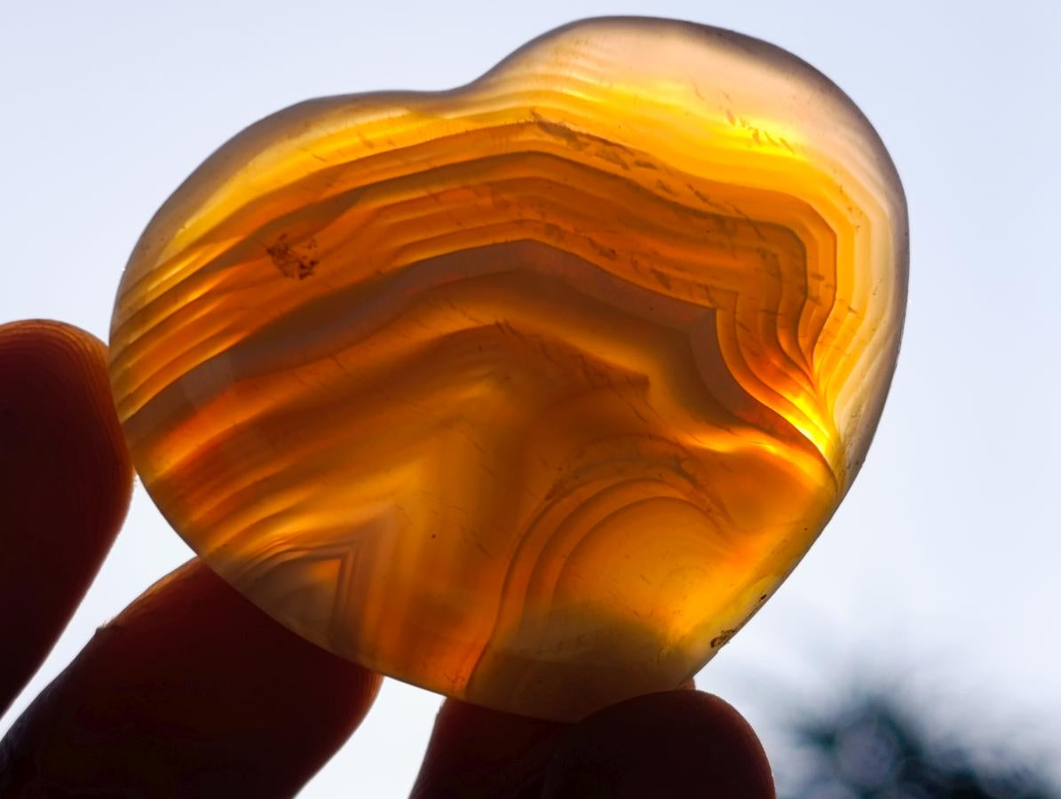 Polished Banded Agate Hearts x 24 From Madagascar - Toprock Gemstones and Minerals 
