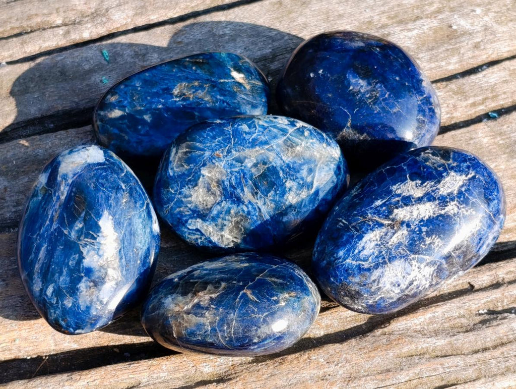 Polished Dumortierite Galets x 35 From Madagascar - Toprock Gemstones and Minerals 