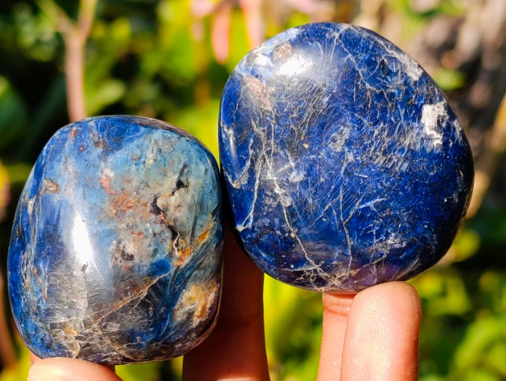 Polished Dumortierite Galets x 35 From Madagascar - Toprock Gemstones and Minerals 