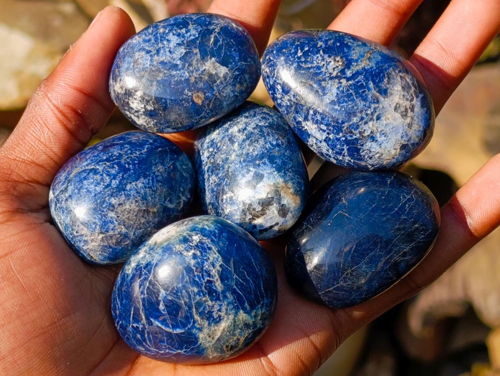 Polished Dumortierite Galets x 35 From Madagascar - Toprock Gemstones and Minerals 