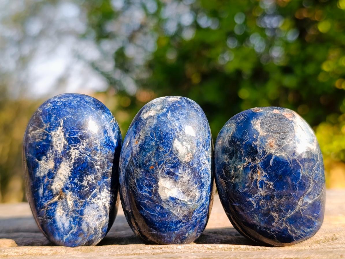 Polished Dumortierite Galets x 35 From Madagascar - Toprock Gemstones and Minerals 