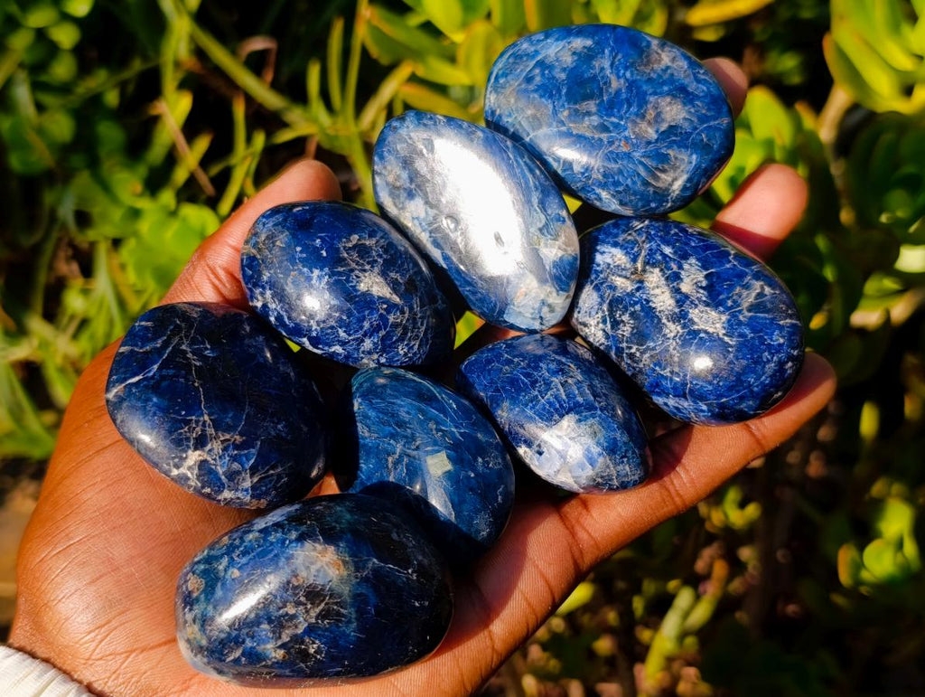 Polished Dumortierite Galets x 35 From Madagascar - Toprock Gemstones and Minerals 