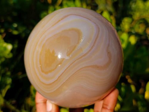 Polished Large Banded Agate Spheres x 2 From Madagascar - Toprock Gemstones and Minerals 