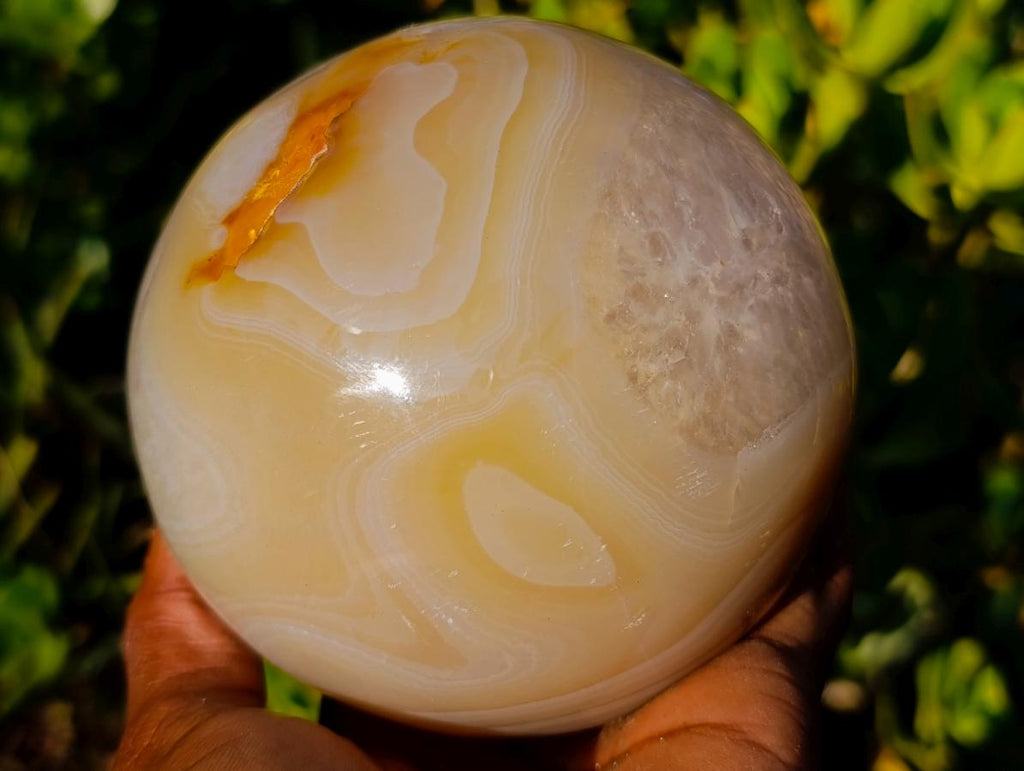 Polished Large Banded Agate Spheres x 2 From Madagascar - Toprock Gemstones and Minerals 