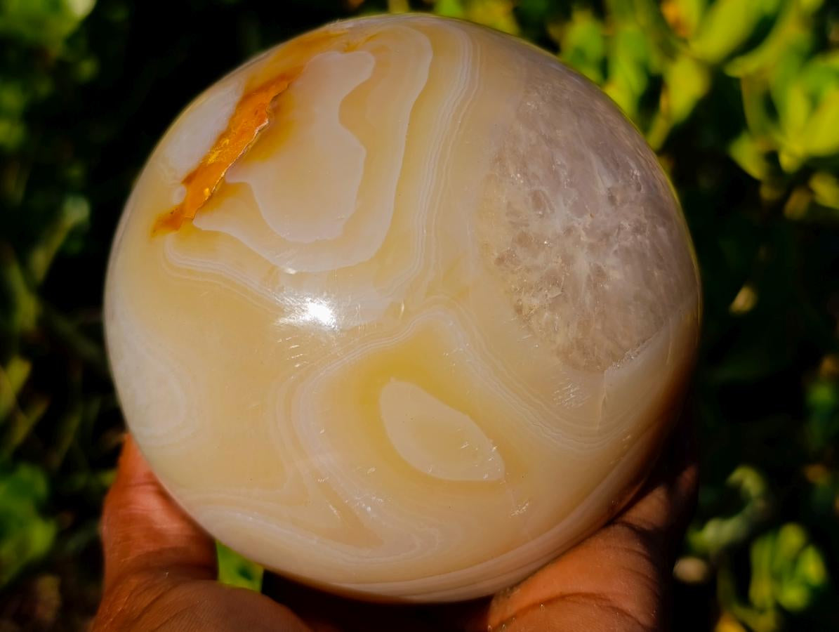Polished Large Banded Agate Spheres x 2 From Madagascar - Toprock Gemstones and Minerals 