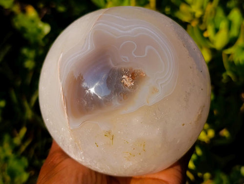 Polished Large Banded Agate Spheres x 2 From Madagascar - Toprock Gemstones and Minerals 