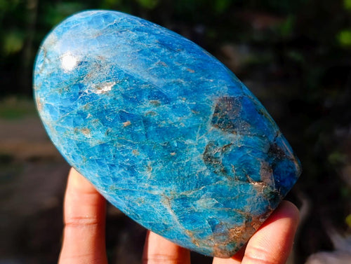 Polished Blue Apatite Standing Display Pieces x 4 From Betroka, Madagascar - Toprock Gemstones and Minerals 