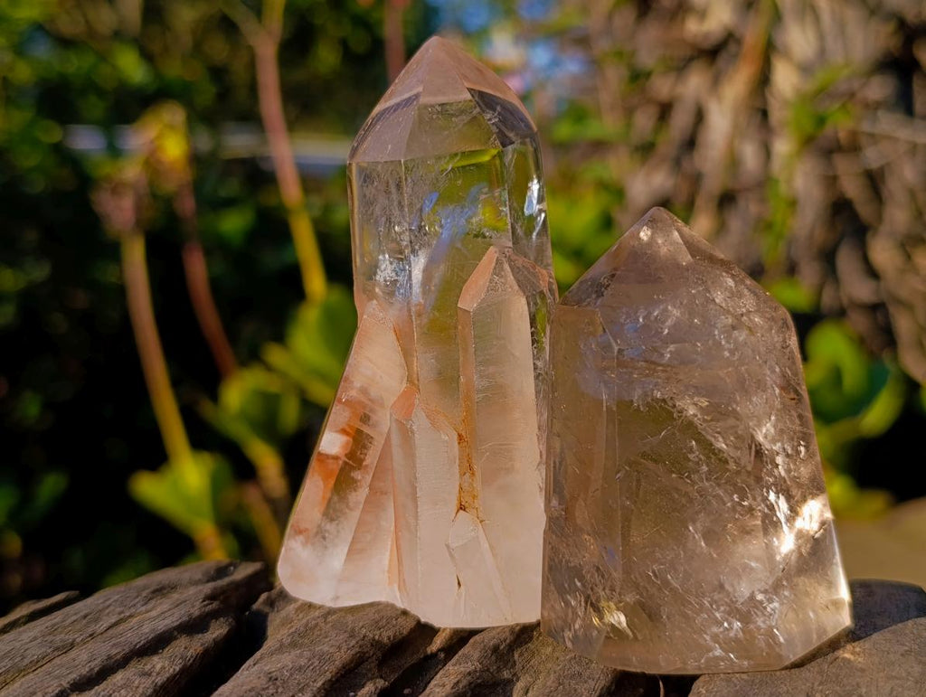 Polished Quartz Crystals with Inclusions x 6 From Madagascar - Toprock Gemstones and Minerals 