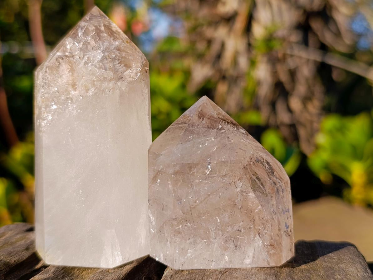 Polished Quartz Crystals with Inclusions x 6 From Madagascar - Toprock Gemstones and Minerals 