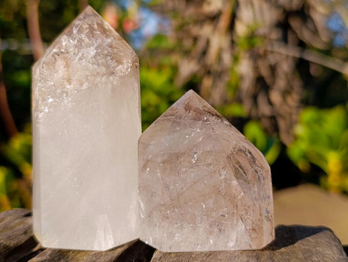 Polished Quartz Crystals with Inclusions x 6 From Madagascar - Toprock Gemstones and Minerals 
