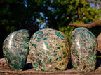 Polished Emerald Mica 'Mutokolite' Standing Display Pieces x 3 From Mutoko, Zimbabwe - Toprock Gemstones and Minerals 