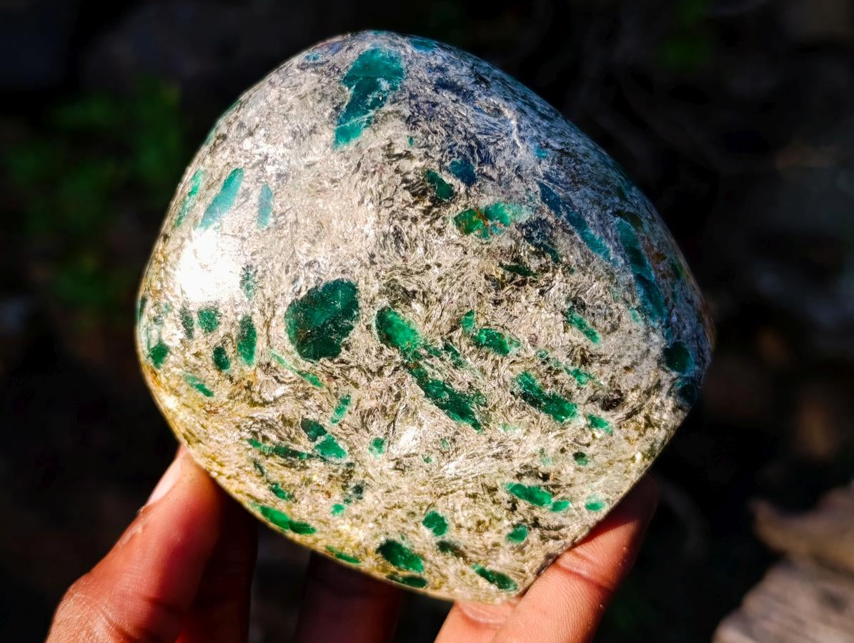 Polished Emerald Mica 'Mutokolite' Standing Display Pieces x 3 From Mutoko, Zimbabwe - Toprock Gemstones and Minerals 