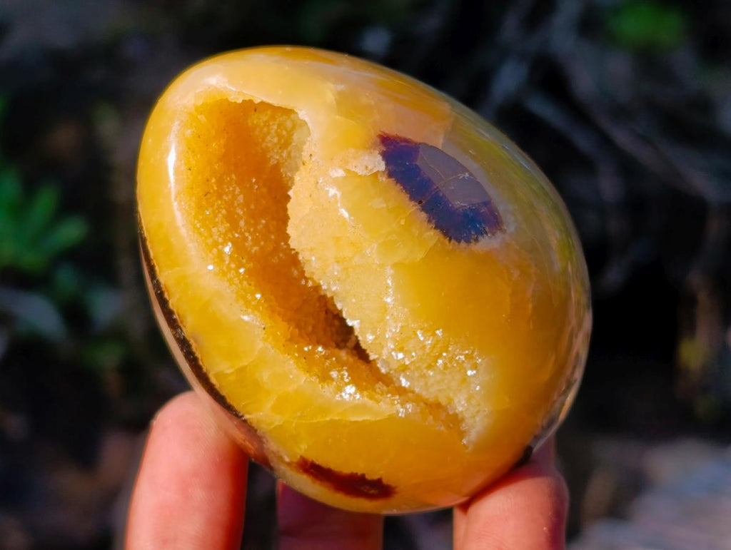 Polished Septerye Eggs with Crystalline Centres x 6 From Mahajanga, Madagascar - Toprock Gemstones and Minerals 