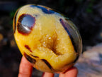 Polished Septerye Eggs with Crystalline Centres x 6 From Mahajanga, Madagascar - Toprock Gemstones and Minerals 