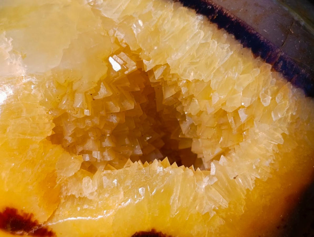 Polished Septerye Eggs with Crystalline Centres x 6 From Mahajanga, Madagascar - Toprock Gemstones and Minerals 