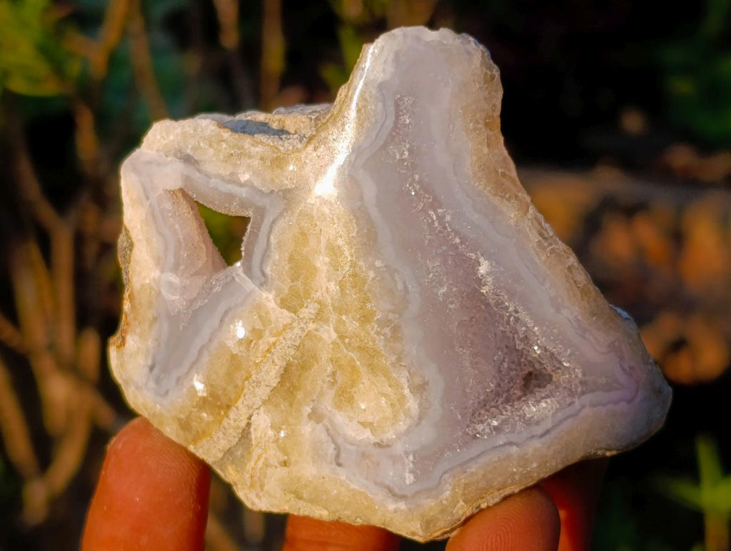 Polished On One Side Blue Lace Agate Geodes x 12 From Nsanje, Malawi - Toprock Gemstones and Minerals 