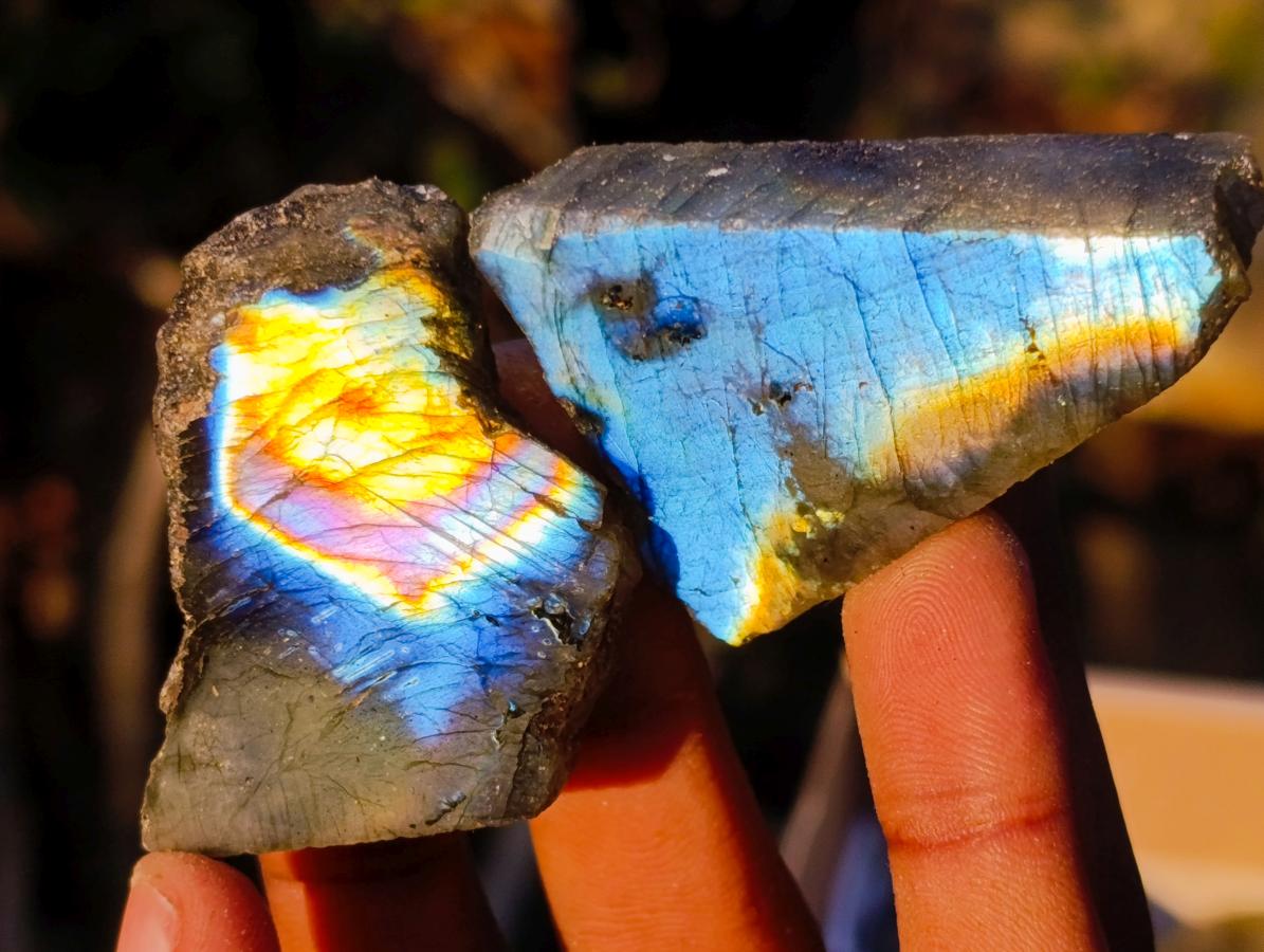 Polished One Side Labradorite Specimens x 70 From Madagascar - Toprock Gemstones and Minerals 