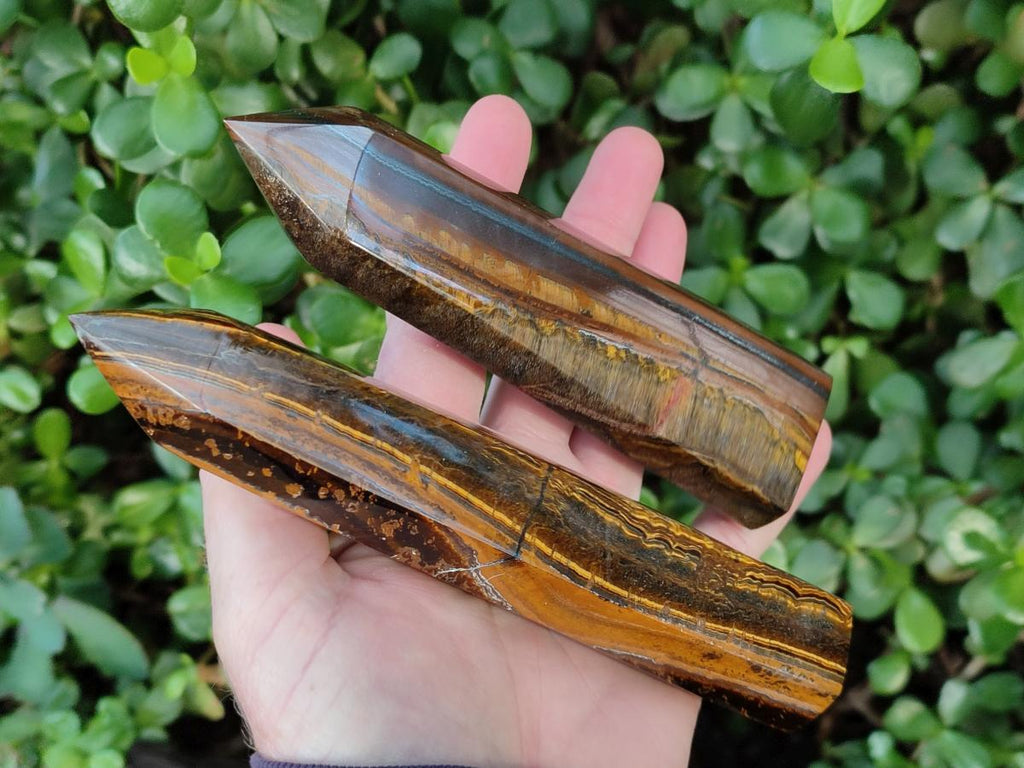 Polished Golden Tigers Eye Display Crystals x 4 From Prieska, South Africa - Toprock Gemstones and Minerals 