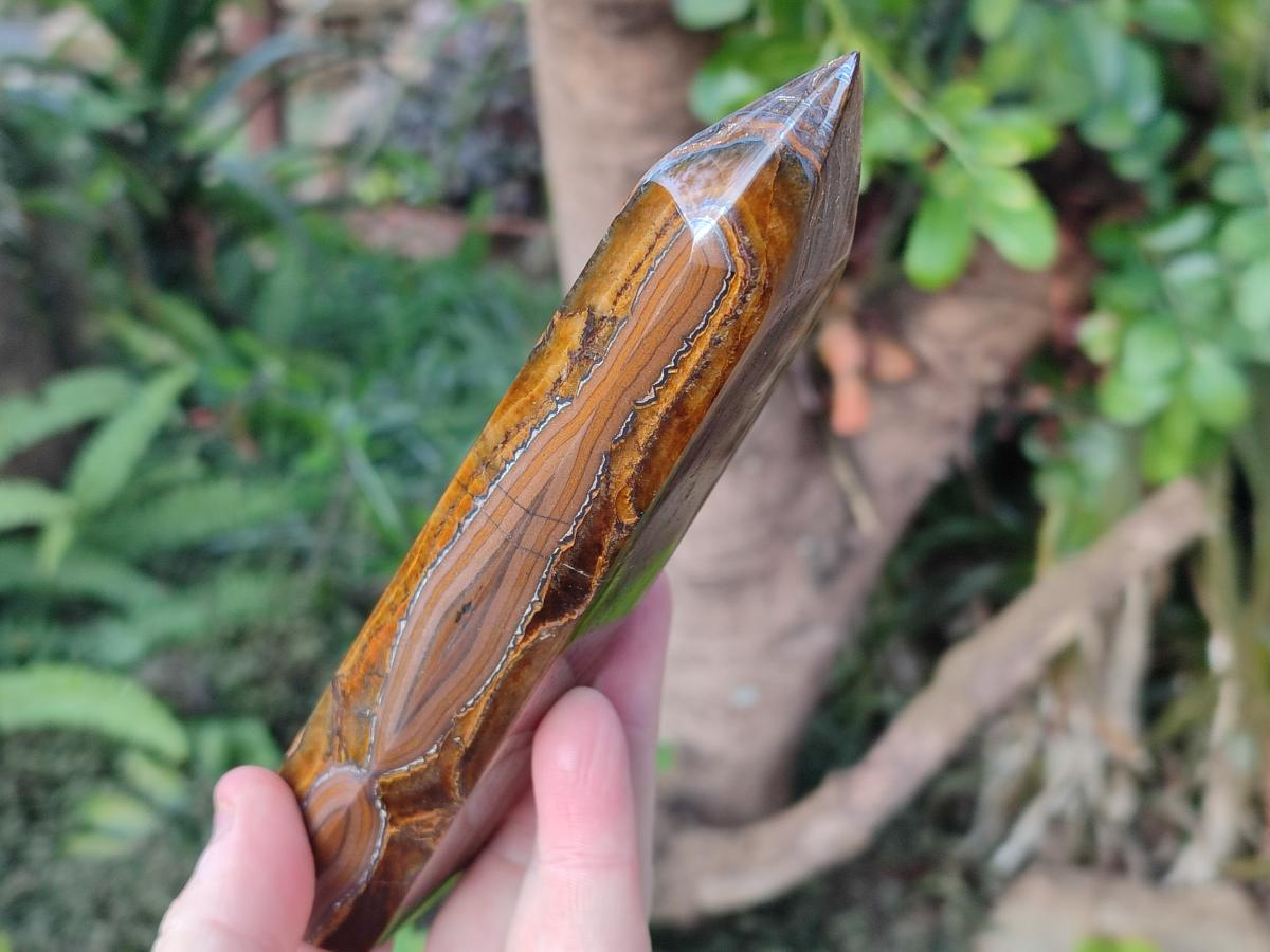 Polished Golden Tigers Eye Display Crystals x 4 From Prieska, South Africa - Toprock Gemstones and Minerals 