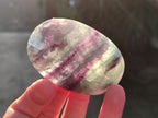 Polished Watermelon Fluorite Palm Stones x 12 From Uis, Namibia - Toprock Gemstones and Minerals 
