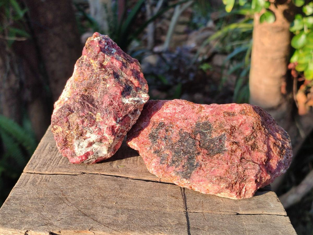 Natural Rhodonite Cobbed Specimens x 5 From Rhusinga, Zimbabwe - Toprock Gemstones and Minerals 