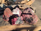 Natural Rhodonite Cobbed Specimens x 5 From Rhusinga, Zimbabwe - Toprock Gemstones and Minerals 