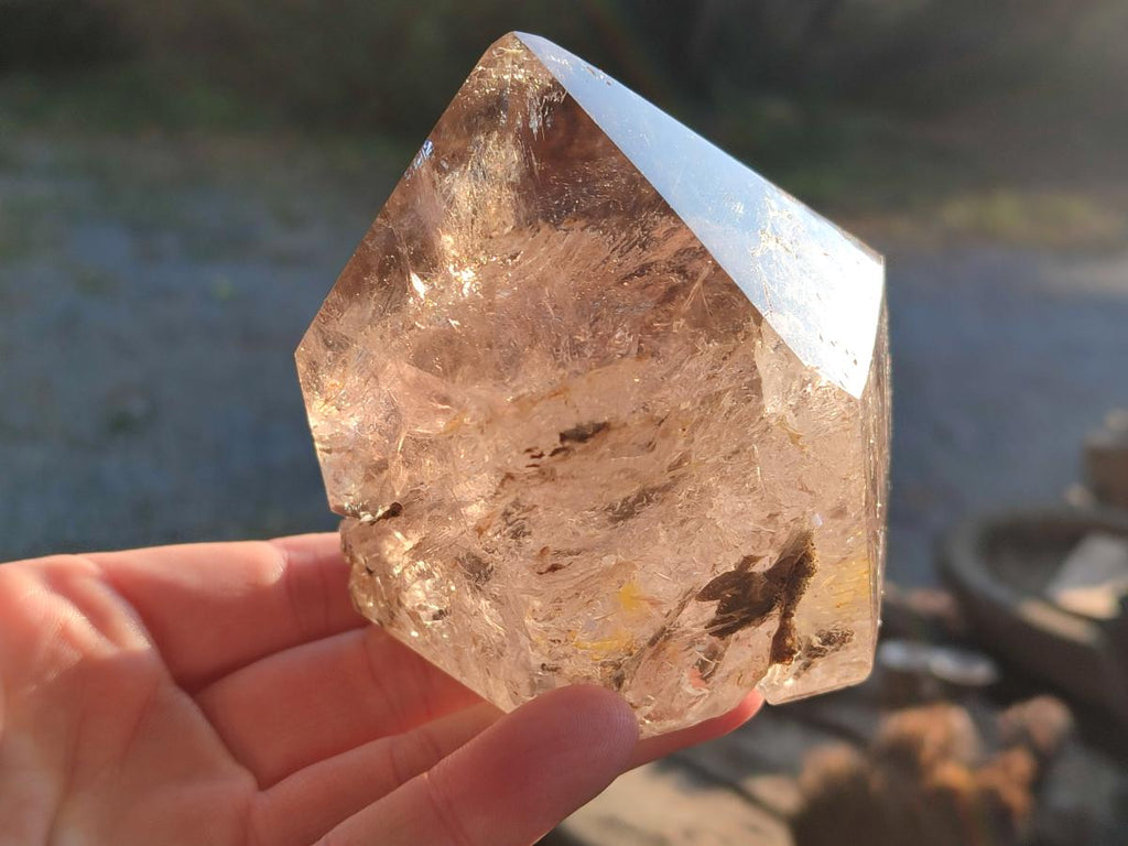 Polished Smokey Quartz Standing Display Crystals x 2 From Madagascar - Toprock Gemstones and Minerals 