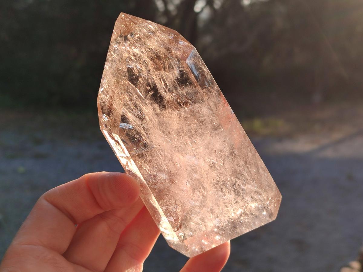 Polished Smokey Quartz Standing Display Crystals x 2 From Madagascar - Toprock Gemstones and Minerals 