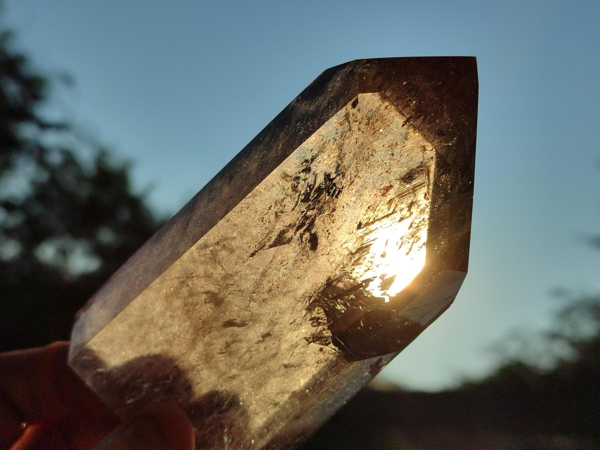 Polished Smokey Quartz Standing Display Crystals x 2 From Madagascar - Toprock Gemstones and Minerals 