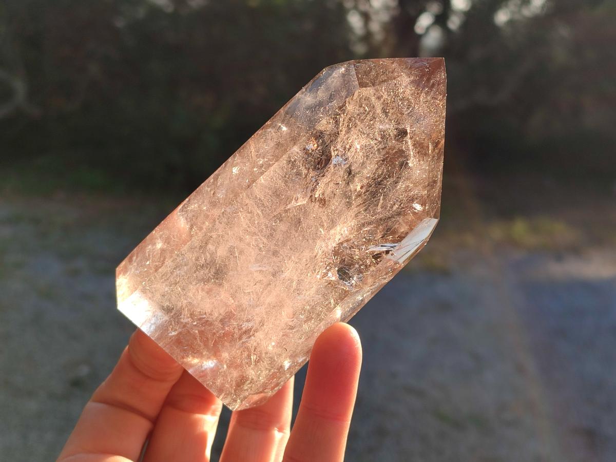 Polished Smokey Quartz Standing Display Crystals x 2 From Madagascar - Toprock Gemstones and Minerals 