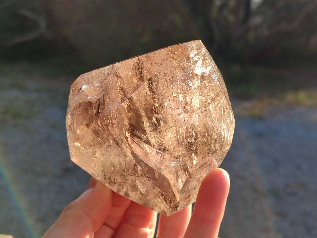 Polished Smokey Quartz Standing Display Crystals x 2 From Madagascar - Toprock Gemstones and Minerals 