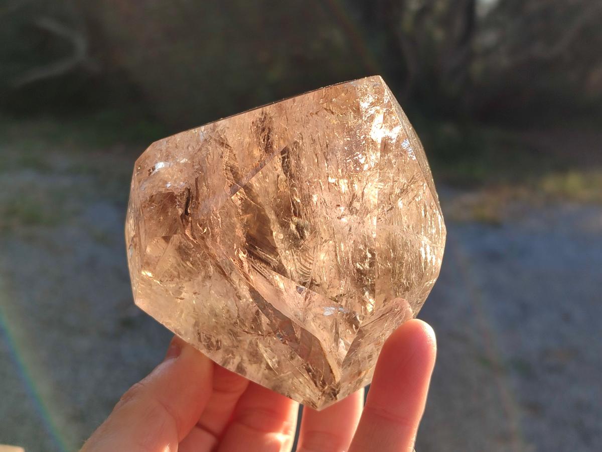 Polished Smokey Quartz Standing Display Crystals x 2 From Madagascar - Toprock Gemstones and Minerals 