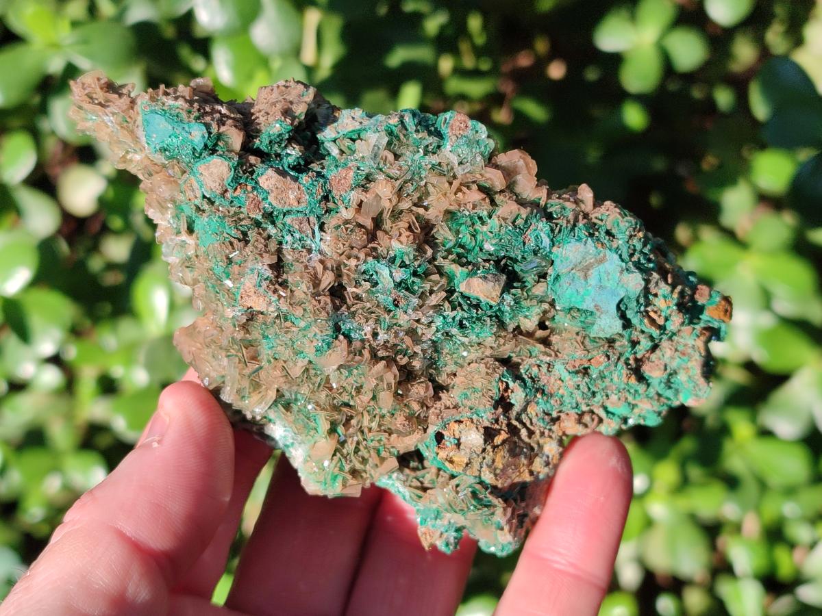 Natural Rare Bladed Barite with Malachite Specimens x 3 From Shangulowé Mine, Congo - Toprock Gemstones and Minerals 