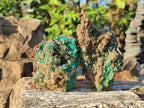 Natural Rare Bladed Barite with Malachite Specimens x 3 From Shangulowé Mine, Congo - Toprock Gemstones and Minerals 