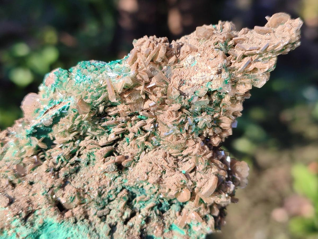 Natural Rare Bladed Barite with Malachite Specimens x 3 From Shangulowé Mine, Congo - Toprock Gemstones and Minerals 
