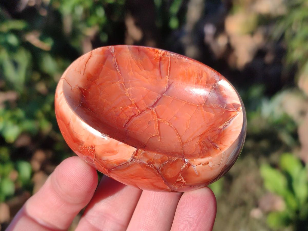 Polished Small Carnelian Agate Gemstone Bowls x 12 From Madagascar - Toprock Gemstones and Minerals 