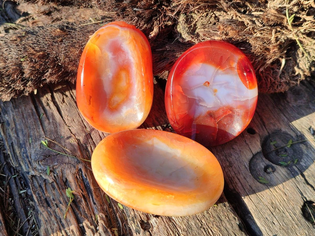 Polished Small Carnelian Agate Gemstone Bowls x 12 From Madagascar - Toprock Gemstones and Minerals 