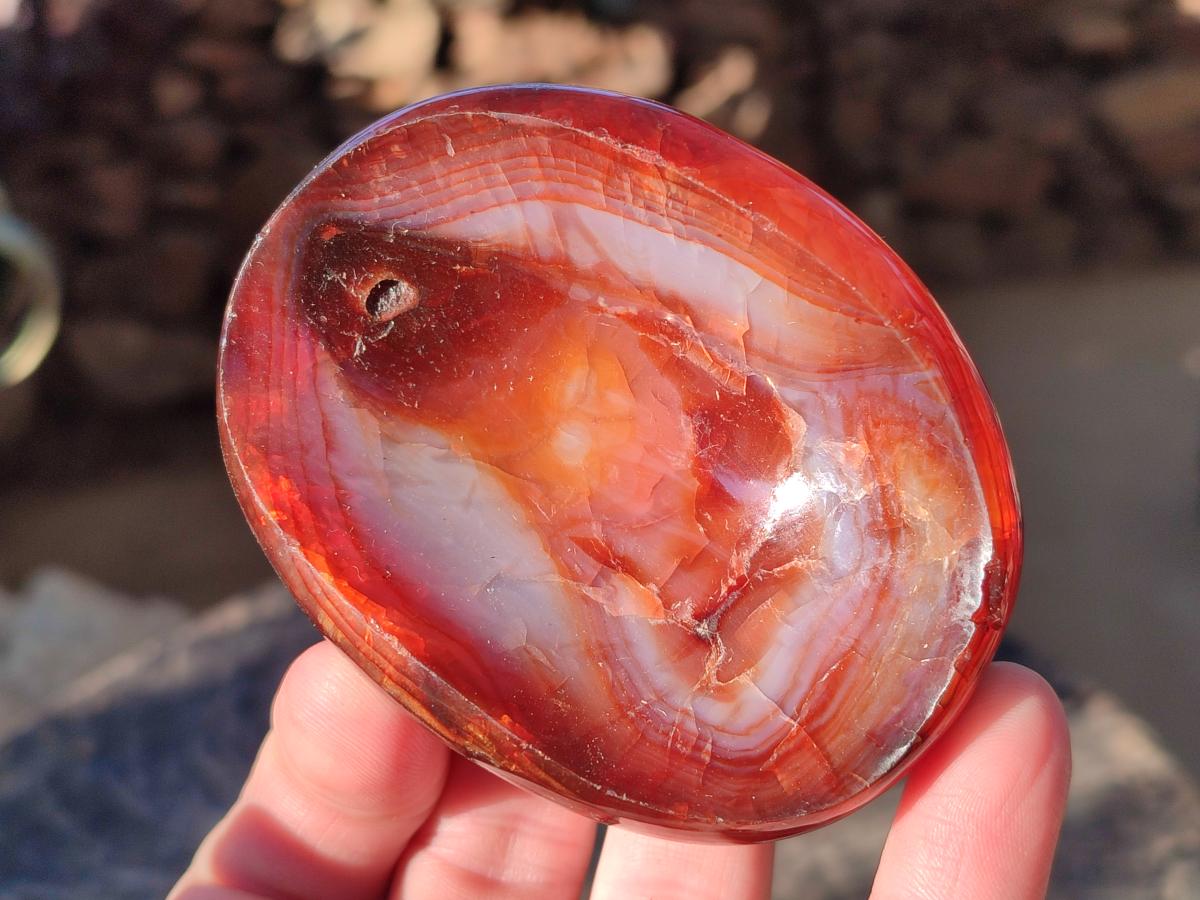 Polished Small Carnelian Agate Gemstone Bowls x 12 From Madagascar - Toprock Gemstones and Minerals 