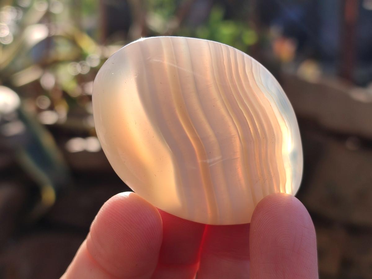 Polished Banded Agate Galets x 24 From Madagascar - Toprock Gemstones and Minerals 