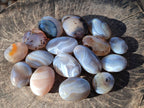 Polished Banded Agate Galets x 24 From Madagascar - Toprock Gemstones and Minerals 