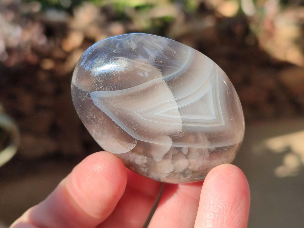 Polished Banded Agate Galets x 24 From Madagascar - Toprock Gemstones and Minerals 