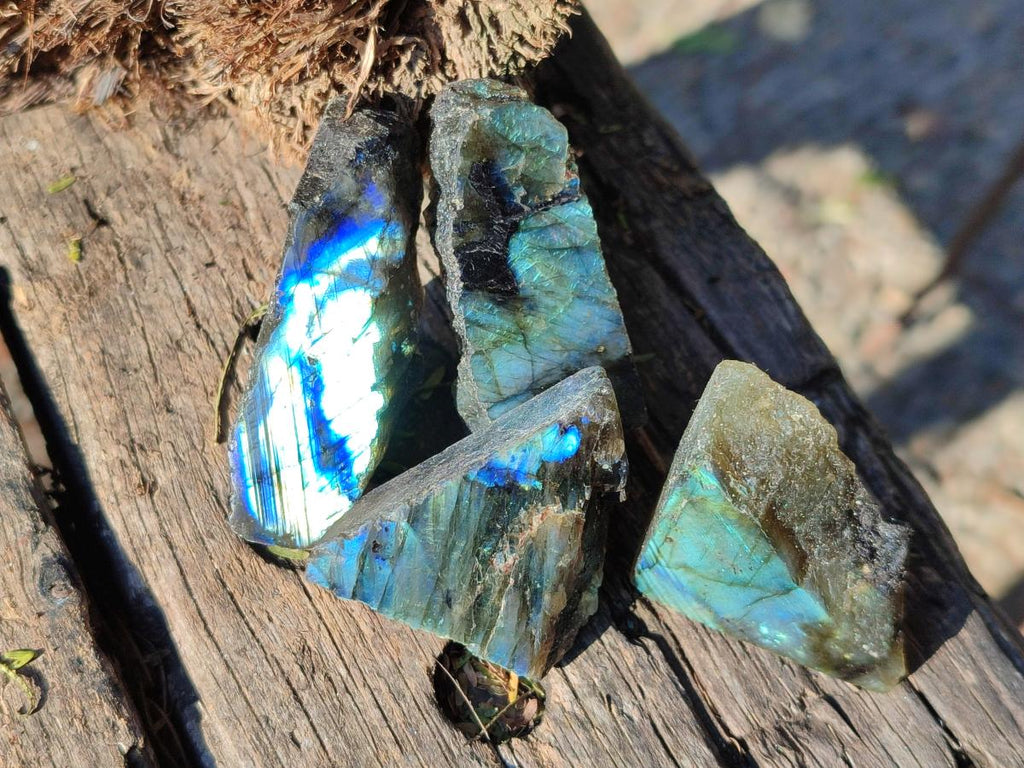 Polished One Side Labradorite Specimens x 70 From Madagascar - Toprock Gemstones and Minerals 