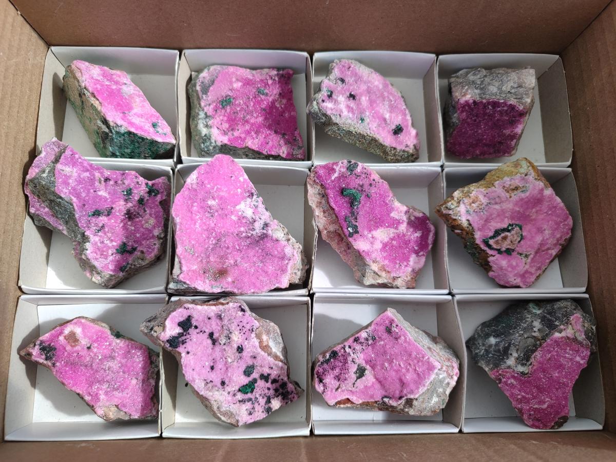 Natural Salrose Cobaltoan Dolomite Specimens x 12 From Kakanda, Congo - Toprock Gemstones and Minerals 