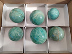 Polished Amazonite Spheres x 6 From Madagascar - Toprock Gemstones and Minerals 
