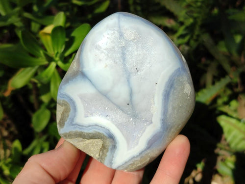 Polished Blue Lace Agate Standing Display Pieces and Free Forms x 4 From Nsanje, Malawi - Toprock Gemstones and Minerals 